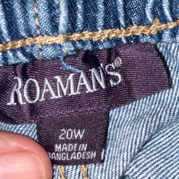 Roaman's Woman Pull on stretch jogging casual Jeans w/pockets elastic waist 20W - Picture 5 of 12